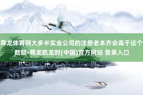 尊龙体育网大多半实业公司的注册老本齐会高于这个数额-尊龙凯龙时(中国)官方网站 登录入口