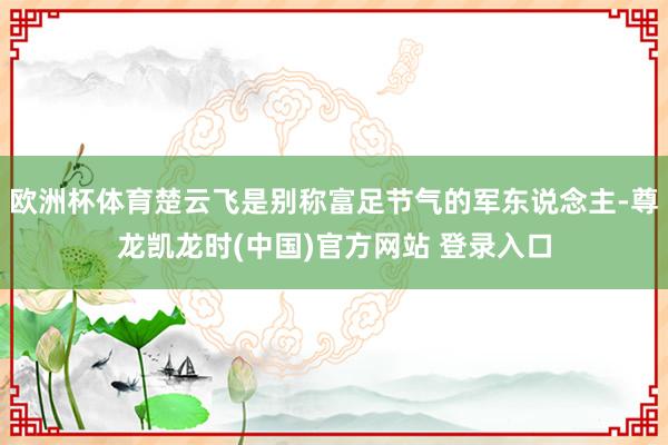 欧洲杯体育楚云飞是别称富足节气的军东说念主-尊龙凯龙时(中国)官方网站 登录入口