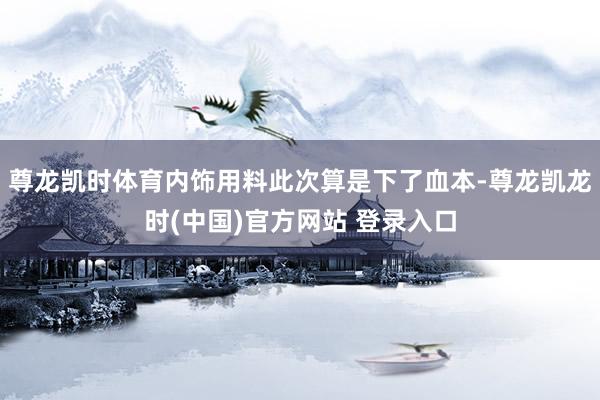 尊龙凯时体育内饰用料此次算是下了血本-尊龙凯龙时(中国)官方网站 登录入口