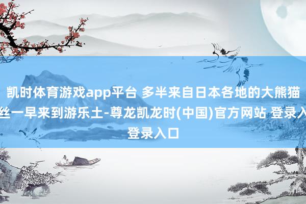 凯时体育游戏app平台 多半来自日本各地的大熊猫粉丝一早来到游乐土-尊龙凯龙时(中国)官方网站 登录入口
