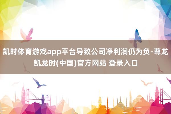 凯时体育游戏app平台导致公司净利润仍为负-尊龙凯龙时(中国)官方网站 登录入口