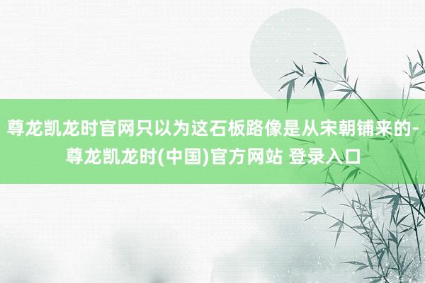 尊龙凯龙时官网只以为这石板路像是从宋朝铺来的-尊龙凯龙时(中国)官方网站 登录入口