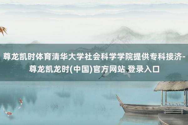 尊龙凯时体育清华大学社会科学学院提供专科接济-尊龙凯龙时(中国)官方网站 登录入口