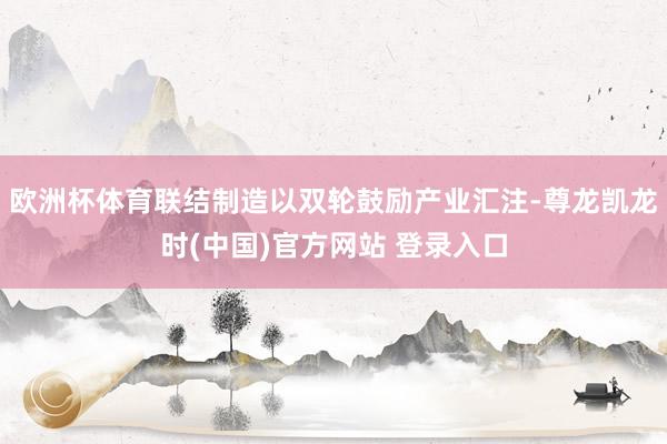 欧洲杯体育联结制造以双轮鼓励产业汇注-尊龙凯龙时(中国)官方网站 登录入口