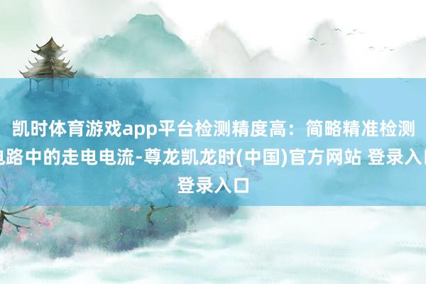 凯时体育游戏app平台检测精度高：简略精准检测电路中的走电电流-尊龙凯龙时(中国)官方网站 登录入口