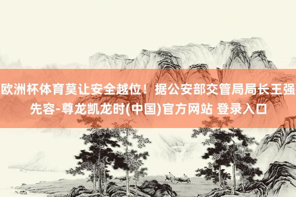 欧洲杯体育莫让安全越位！据公安部交管局局长王强先容-尊龙凯龙时(中国)官方网站 登录入口