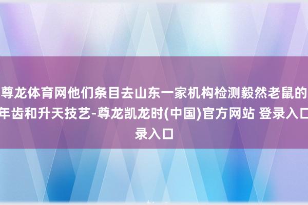 尊龙体育网他们条目去山东一家机构检测毅然老鼠的年齿和升天技艺-尊龙凯龙时(中国)官方网站 登录入口