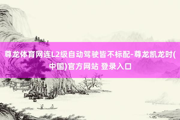 尊龙体育网连L2级自动驾驶皆不标配-尊龙凯龙时(中国)官方网站 登录入口
