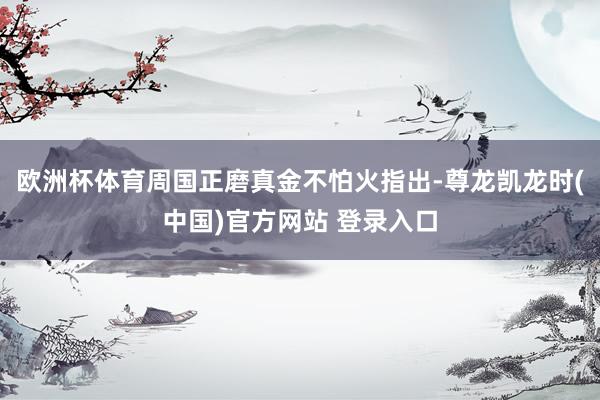 欧洲杯体育周国正磨真金不怕火指出-尊龙凯龙时(中国)官方网站 登录入口
