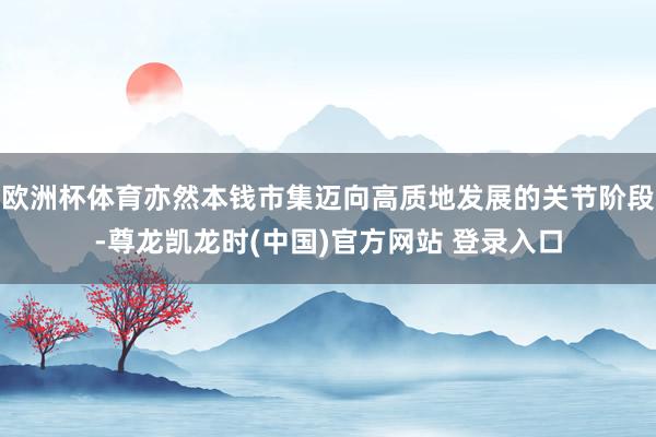 欧洲杯体育亦然本钱市集迈向高质地发展的关节阶段-尊龙凯龙时(中国)官方网站 登录入口