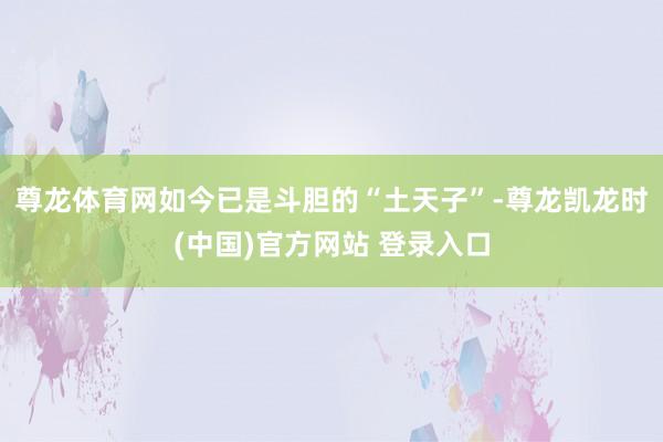尊龙体育网如今已是斗胆的“土天子”-尊龙凯龙时(中国)官方网站 登录入口