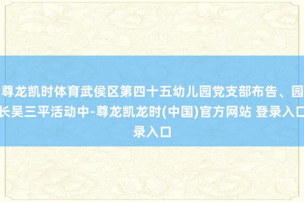 尊龙凯时体育武侯区第四十五幼儿园党支部布告、园长吴三平活动中-尊龙凯龙时(中国)官方网站 登录入口