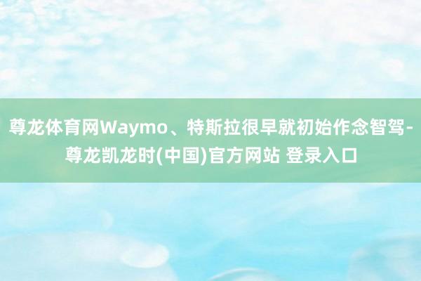 尊龙体育网Waymo、特斯拉很早就初始作念智驾-尊龙凯龙时(中国)官方网站 登录入口