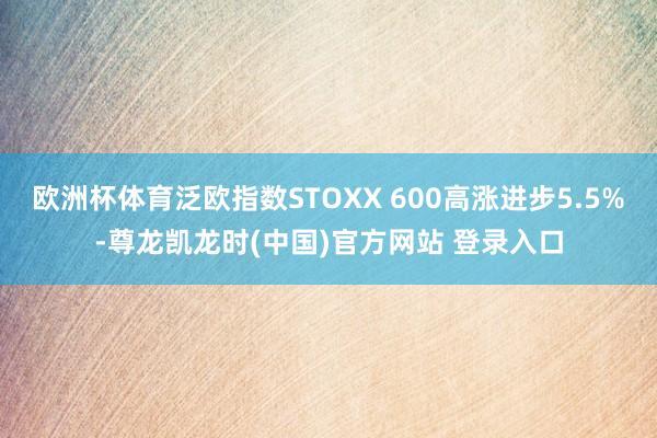 欧洲杯体育泛欧指数STOXX 600高涨进步5.5%-尊龙凯龙时(中国)官方网站 登录入口