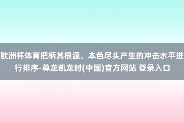 欧洲杯体育把柄其根源、本色尽头产生的冲击水平进行排序-尊龙凯龙时(中国)官方网站 登录入口